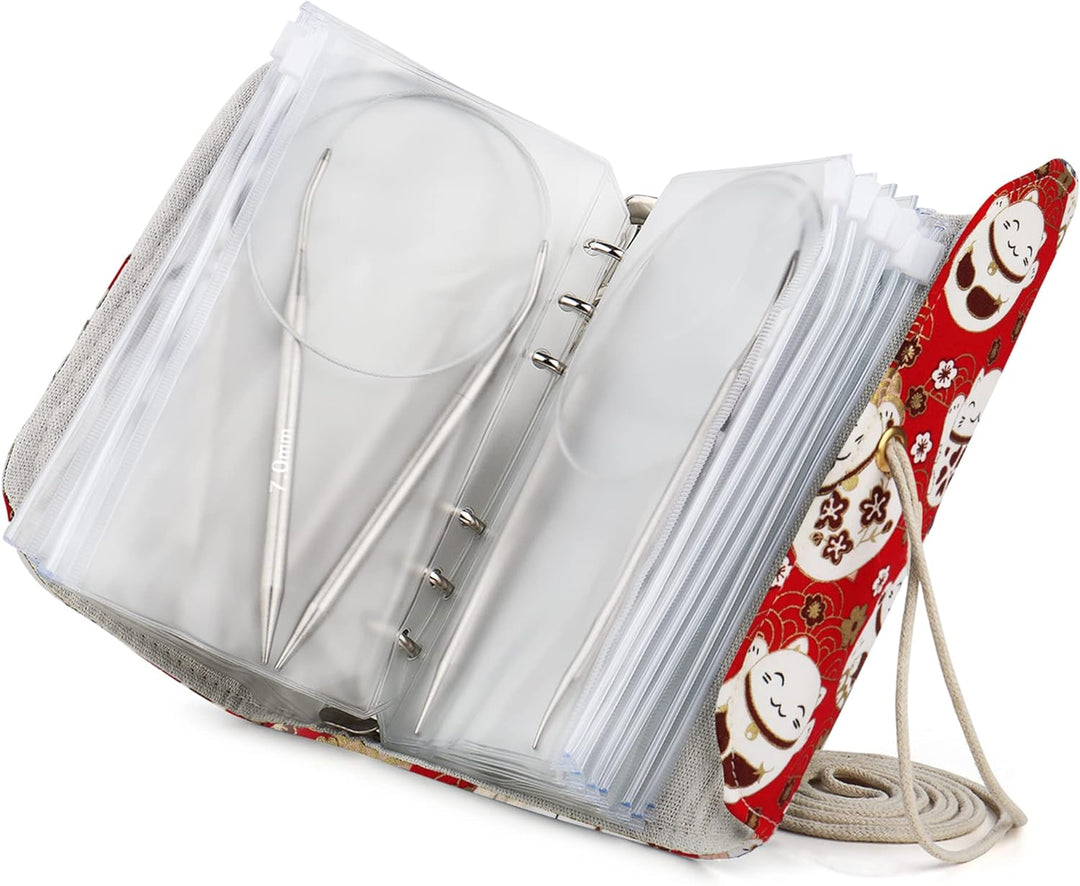 Coopay Rundstricknadel Set mit Lose-Blat Tasche, 9 Stück Edelstahl Stricknadeln Rundstricknadel 40 c