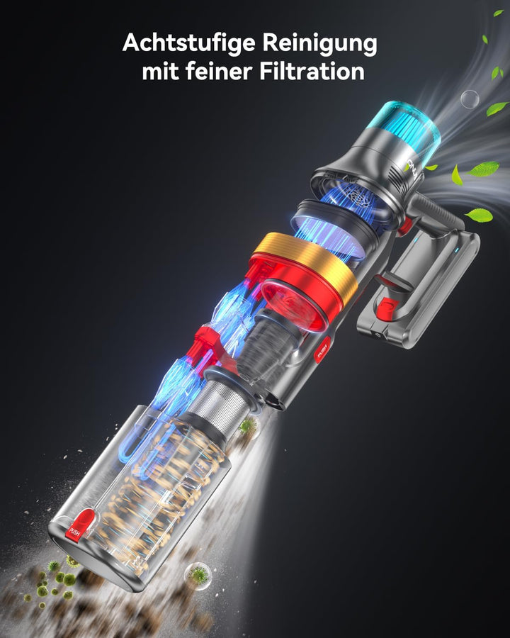 aonus A9 Max Akku Staubsauger 48Kpa 600W, Staubsauger Kabellos Freistehend mit Touchscreen, Bis zu 7