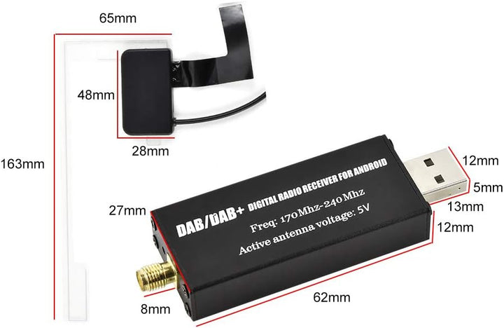 CAMECHO Car Kit DAB Adapter Radioempfänger, Universal DAB Modul mit Antenne für Android Autoradio 2