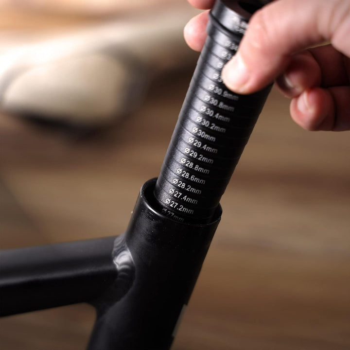 Bikehand Sattelstütze aus Aluminium – Messmass – Schnellmesswerkzeug – 25 mm bis 34,9 mm