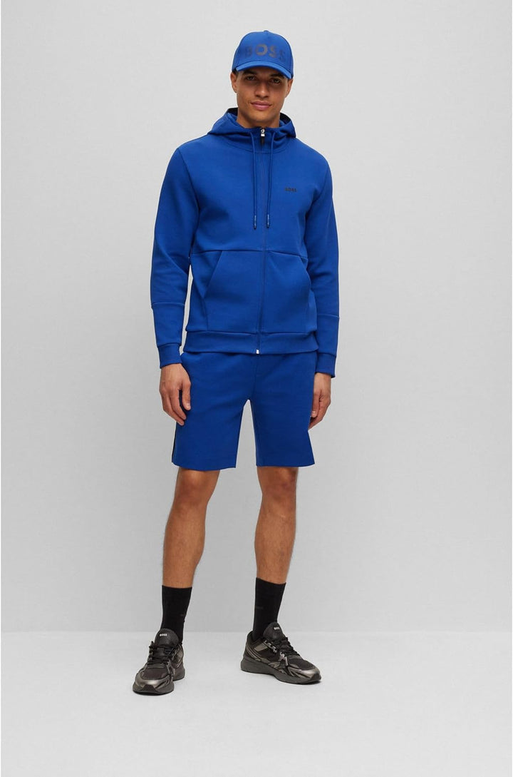 BOSS Herren Headlo 1 Shorts aus elastischem Baumwoll-Mix mit Tape-Details XS Bright Blue438, XS Brig
