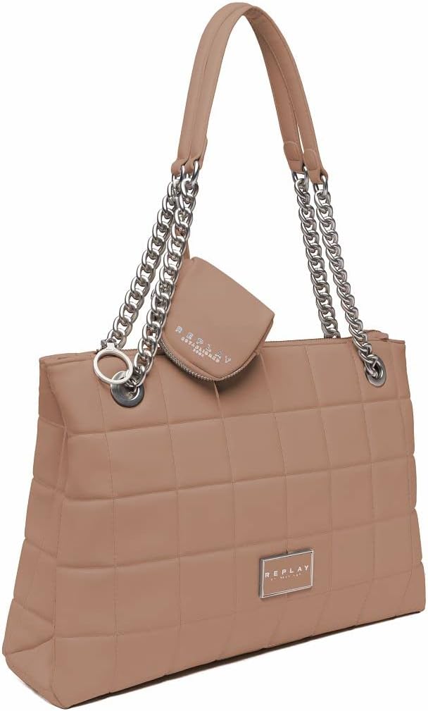 Replay Damen Fw3344 Schultertasche 074 Dirty Pale Beige, 074 Dirty Pale Beige