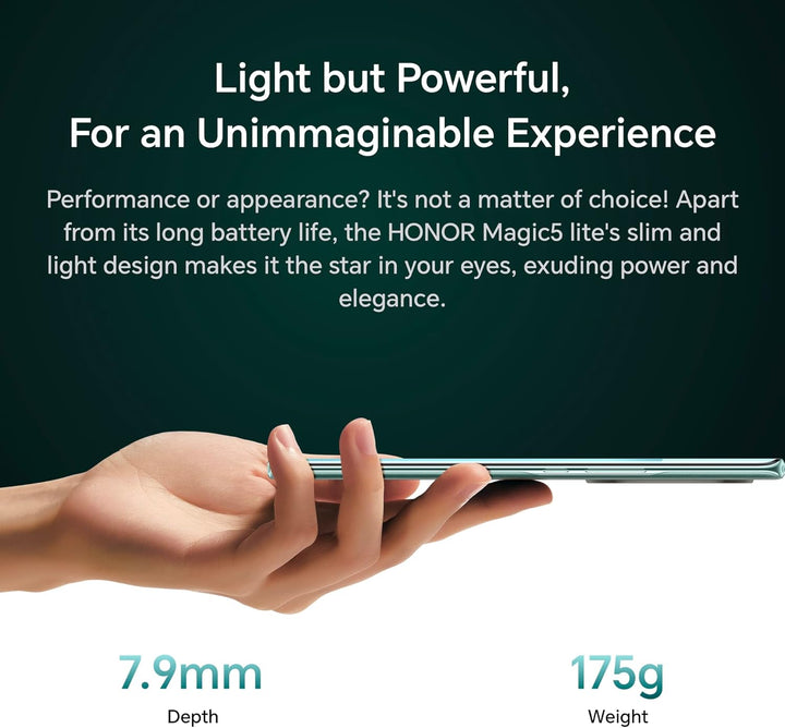 HONOR Magic 5 Lite 5G 256GB/8GB RAM Dual-SIM Emerald-Green Grün Magic5 Lite 5G 8+256, Grün Magic5 Li