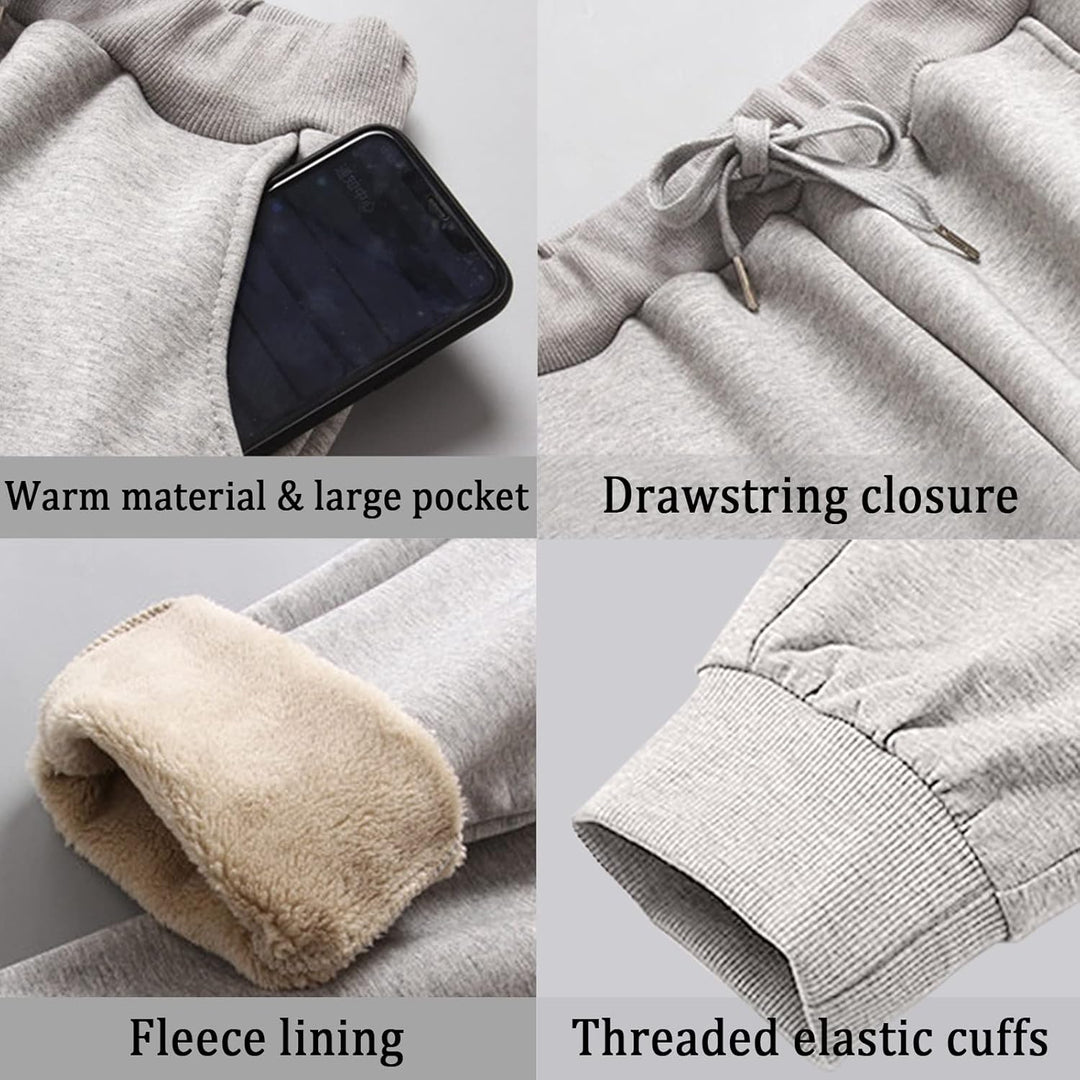 CheChury Jogginghose Damen Winter Warm Thermohose Sherpa Innenfutter Sweathose Gefüttert Sport Hosen