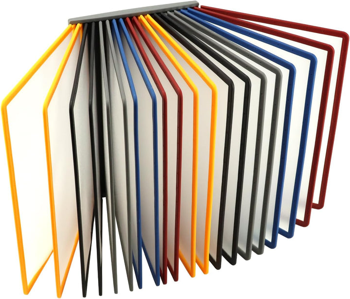 QWORK® Wand Sichttafelsystem - 20X Sichttafeln A4 - Mehrfarbig Dokumentenhalter für Messehallen, Res