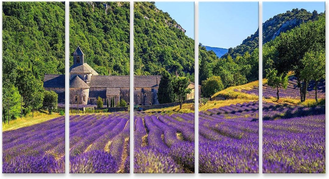 islandburner Bild auf Leinwand Blühendes Lila Lavendelfeld In Der Abtei Senanque In Gordes Provence
