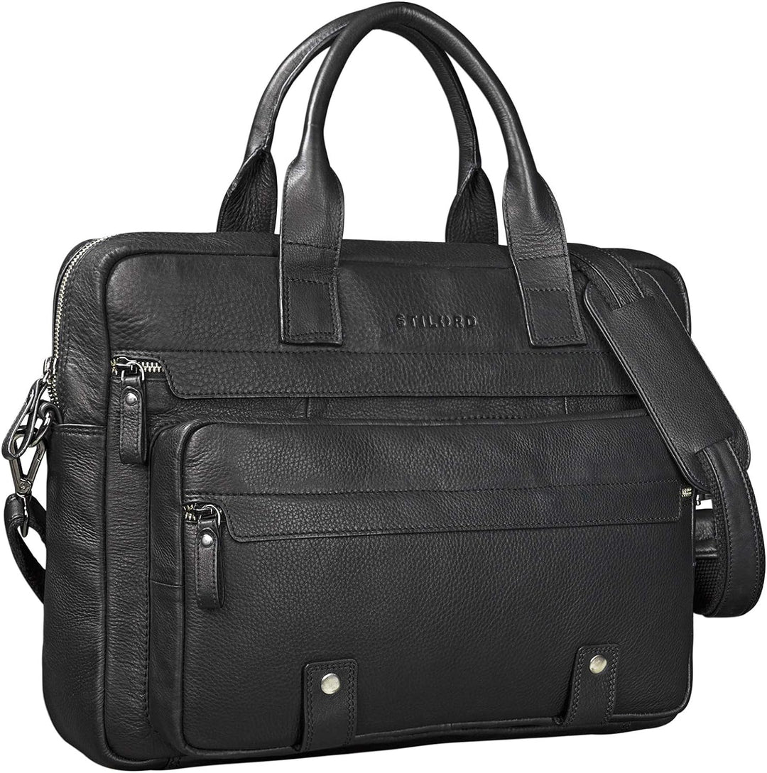 STILORD 'Leander' Umhängetasche Leder Gross Arbeitstasche Aktentasche Business Herren und Damen 15.6