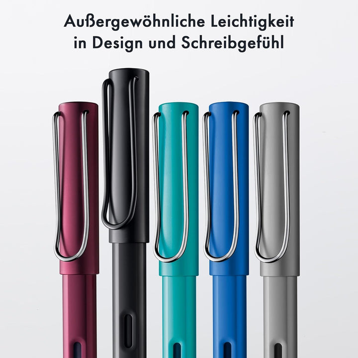 LAMY AL-star Füllhalter 029 – Füller aus Aluminium in der Farbe Dunkelviolett mit transparentem Grif