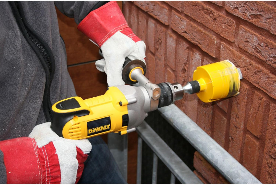 DeWalt Diamant-Bohrmaschine (1,300 Watt, zwei-Gang, extrem robust, 16 mm Vollmetall-Zahnkranzbohrfut