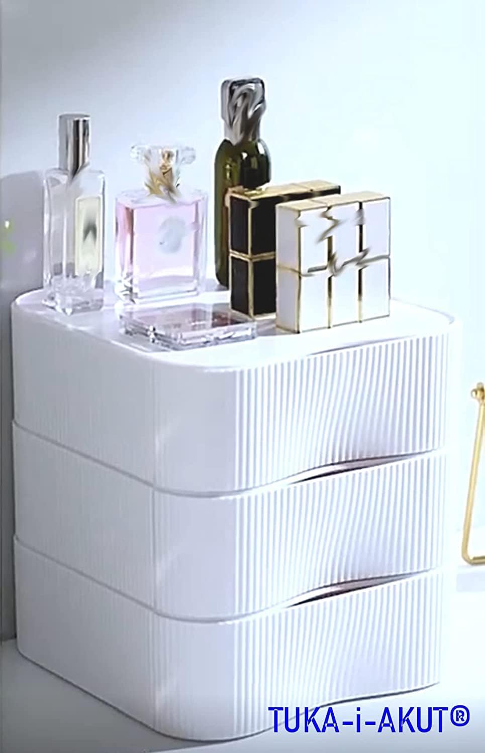 TUKA-i-AKUT [3x Stapelbar Desktop Organizer Schubladenbox Frei Kombinierbar, Schreibtisch Storage Ut