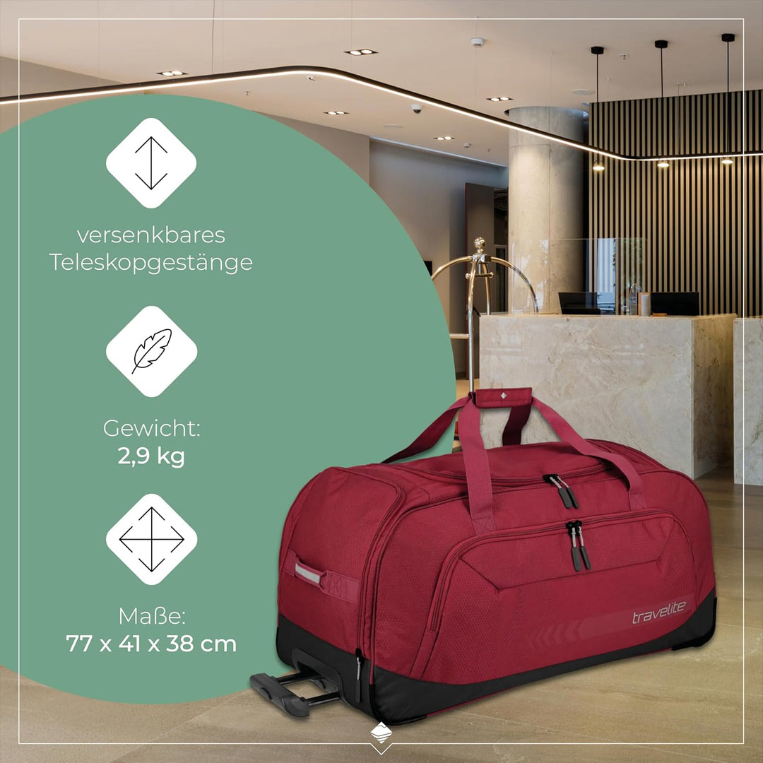 travelite Trolley Reisetasche Grösse XL, Gepäck Serie KICK OFF: Praktische Reisetasche mit Rollen fü