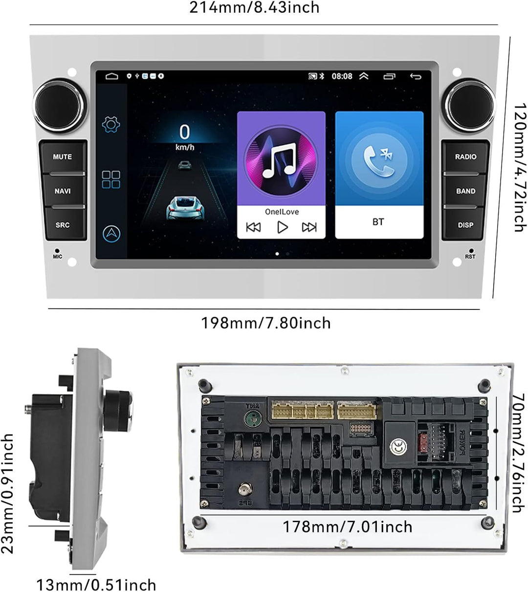 CAMECHO Android 10 2-DIN Autoradio mit Navi für Opel Corsa d/Astra h/Zafira b/Meriva/Vivaro Radio,7