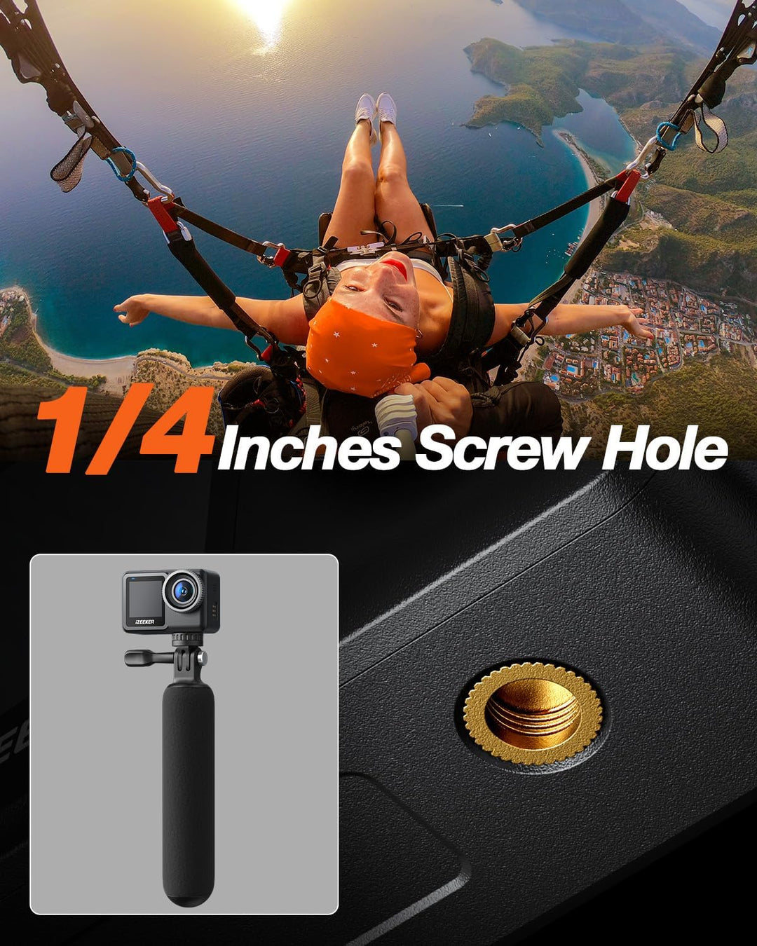 iZEEKER Action Cam 4K 20MP, 40M Wasserdicht Unterwasserkamera, 12M Wasserdicht ungeschützt, Vlog Cam