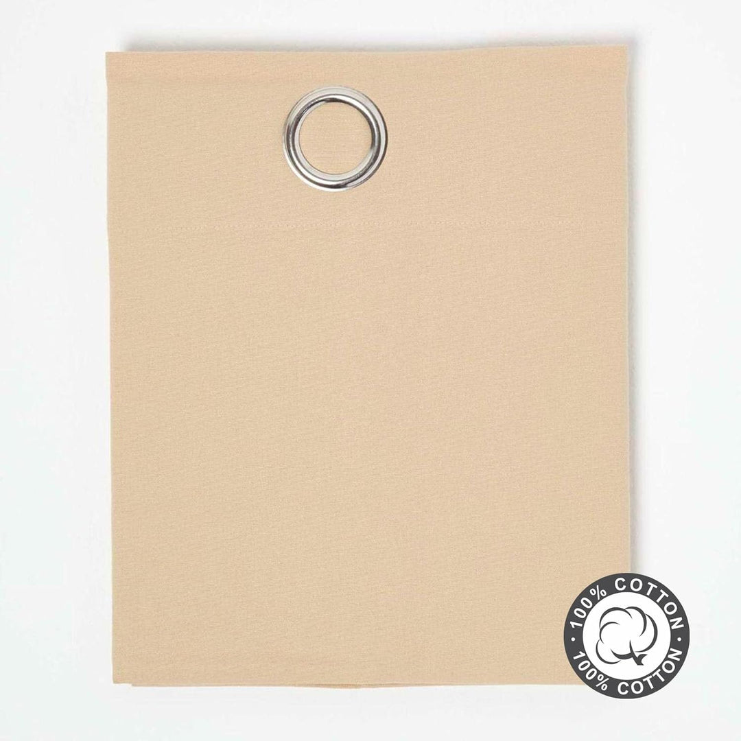 Homescapes Ösenvorhang Blickdicht beige Dekoschal 2er Set Plain Colour Breite 117 x Länge 137 cm Vor