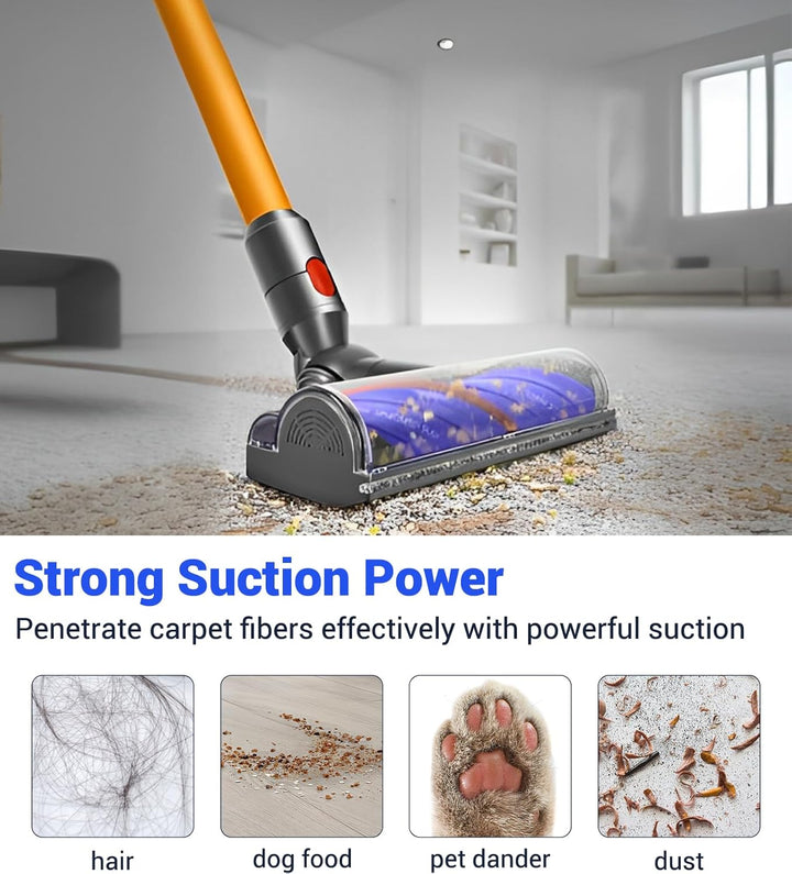 DAMAIYI Anti-Verwicklungs-Bürste kompatibel für Dyson Staubsauger V7, V8, V10, V11, V15 - Hochdrehmo