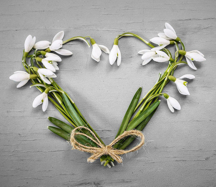 Herz aus Blumen Herdabdeckplatte & Spritzschutz aus Echtglas | Für Herd-Kochfelder | 60x52 cm