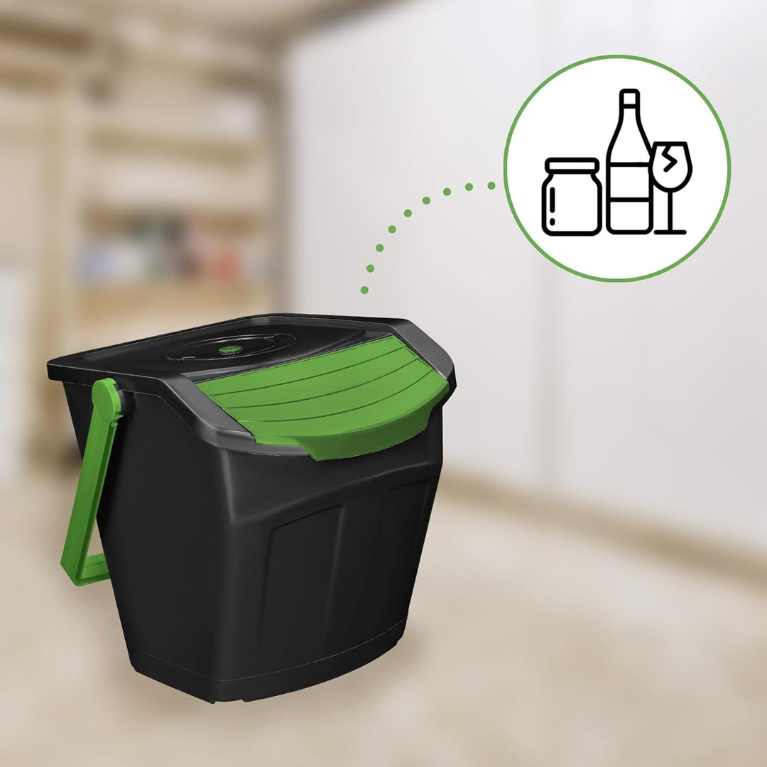 KOTARBAU® Mülltrennsystem Mülleimer Küche 1 Fach Abfalleimer Deckel Plastik Küchenabfalleimer Küchen