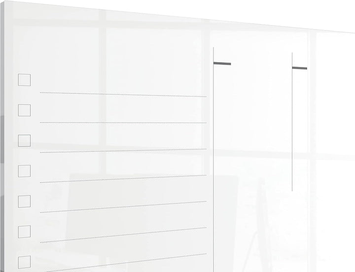 Nobo Glas-Whiteboard Magnetischer Wochenplaner, Trocken Abwischbare Glas-Oberfläche, Rahmenlos, Zuha