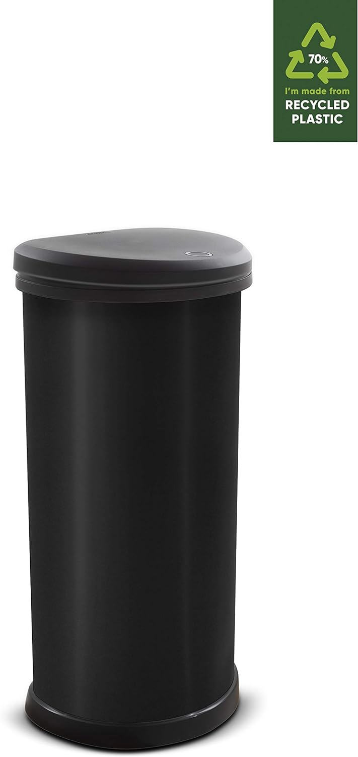 CURVER Deko 40 l Mülleimer, Kunststoff, Schwarz 40 l Schwarz, 40 l Schwarz