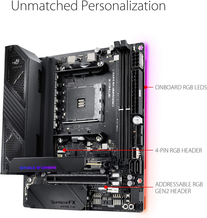 ASUS ROG Crosshair VIII Impact Gaming Mainboard (AMD AM4 Sockel, Mini-DTX-Formfaktor, SO-DIMM.2, Wi-