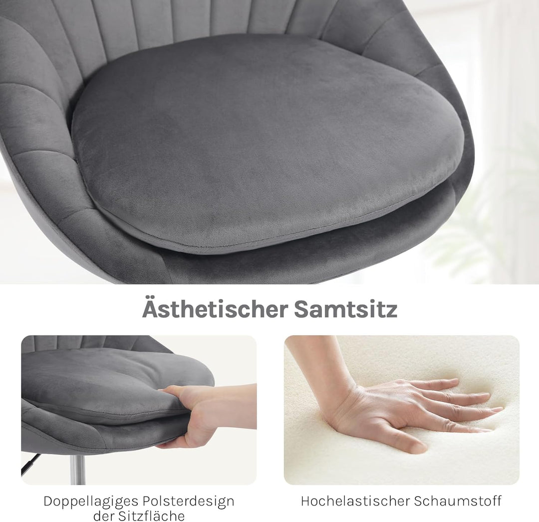 WOLTU Homeoffice Stuhl, Bürostuhl ergonomisch, Schminkstuhl drehbar, Drehstuhl mit Rollen, Schreibti