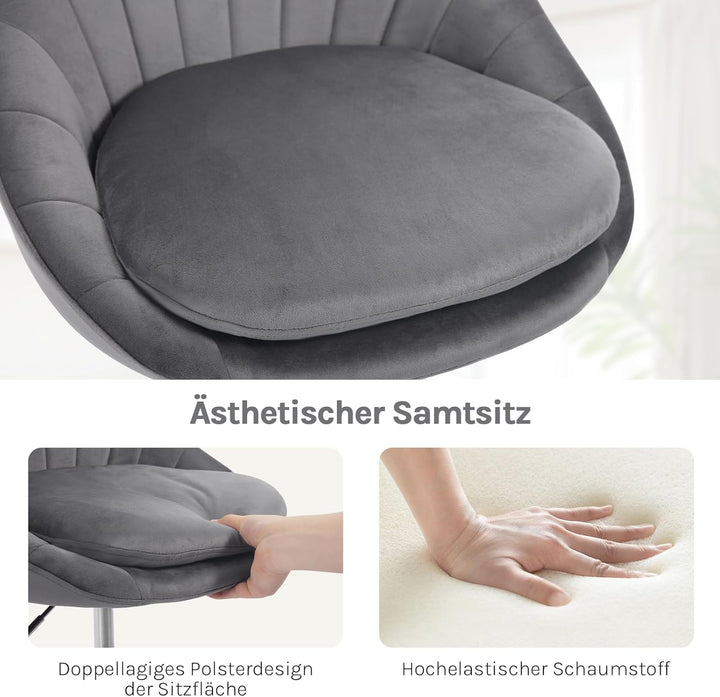WOLTU Homeoffice Stuhl, Bürostuhl ergonomisch, Schminkstuhl drehbar, Drehstuhl mit Rollen, Schreibti