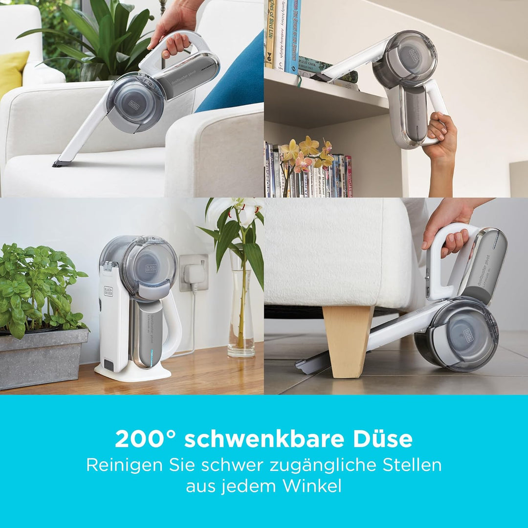 Black+Decker Lithium Dustbuster Pivot PV1820L – Akku-Handstaubsauger mit Multi-Positions-Saugvorrich