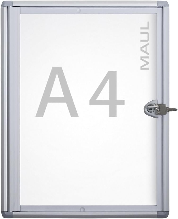 MAUL Schaukasten A4 MAULextraslim | Schaukasten Vitrine mit 1 x DIN A4 Seiten | Infotafel mit Alumin