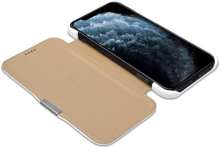 Mobiskin Hülle kompatibel mit Apple iPhone 12 Mini (5,4 Zoll), Handyhülle mit echtem Leder, Case, Sc