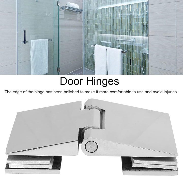 Glastürscharnier, Abgeschrägte Doppelseitige Duschtürscharniere Edelstahl Schwerlast-Glastür-Schrank