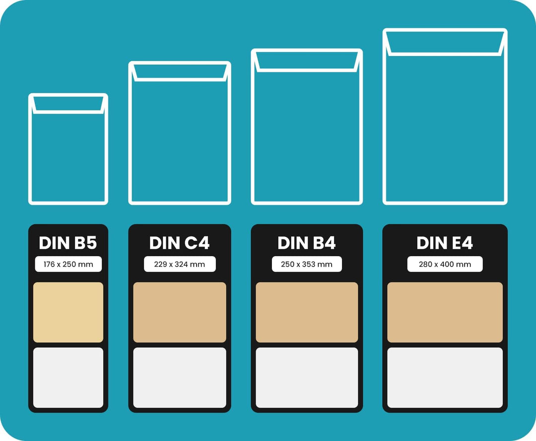 Netuno 250x braune Faltentasche DIN C4 229× 324 mm 130g braun Umschlag erweiterbar Faltenversandtasc