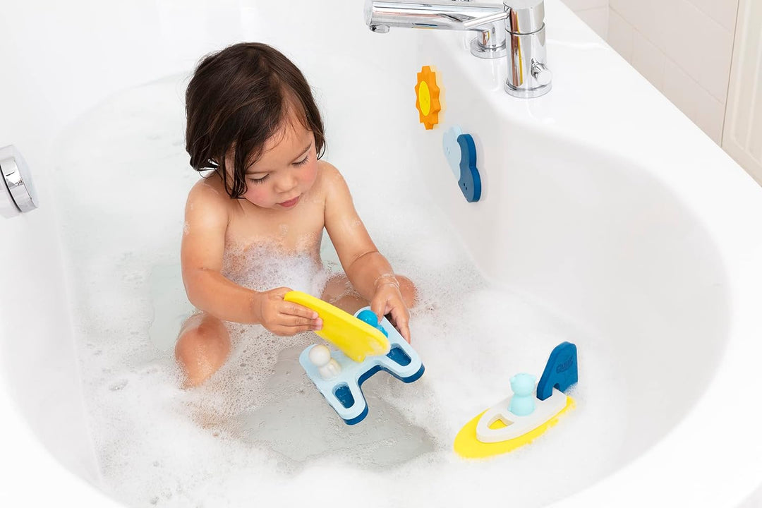 Quut Puzzle Friends Wegsegeln - Baby-Badespielzeug ab 10 Monaten - Baby-Badespiele - Fördert Motorik