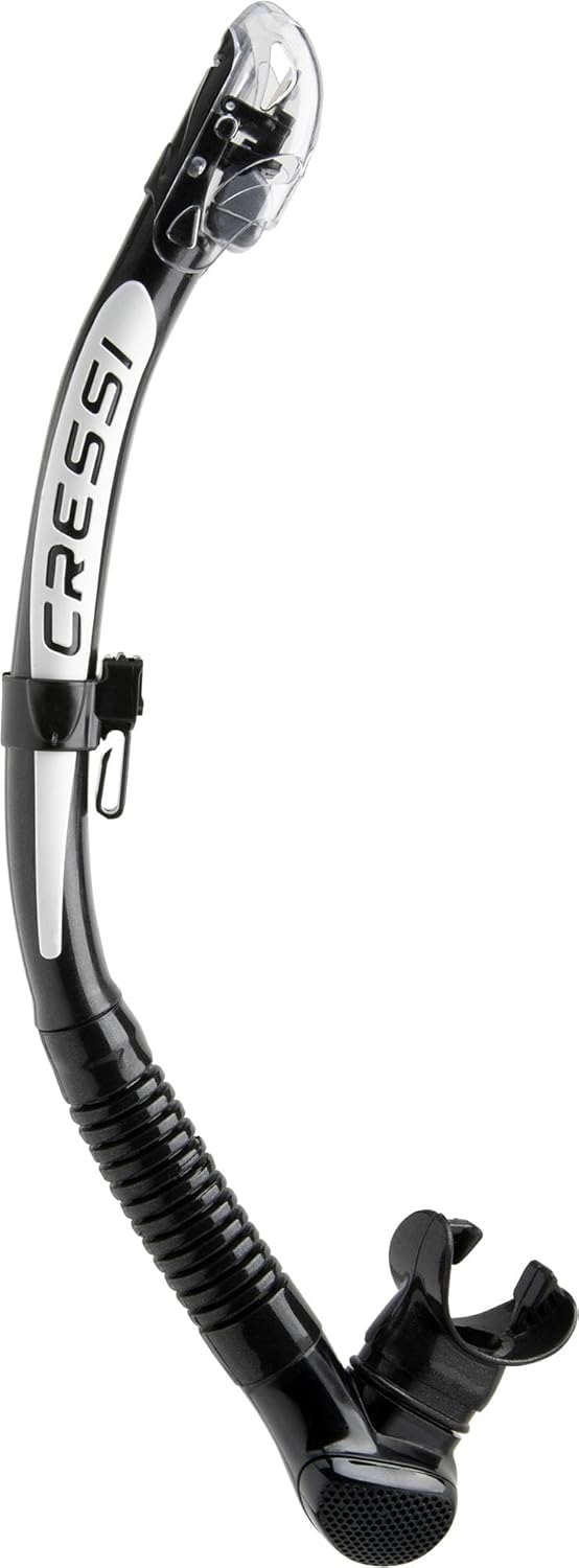 Cressi Alpha Ultra Dry - Schnorchel Trocken Ideal zum Schnorcheln, Apnoe und Tauchen Schwarz/Weiss A