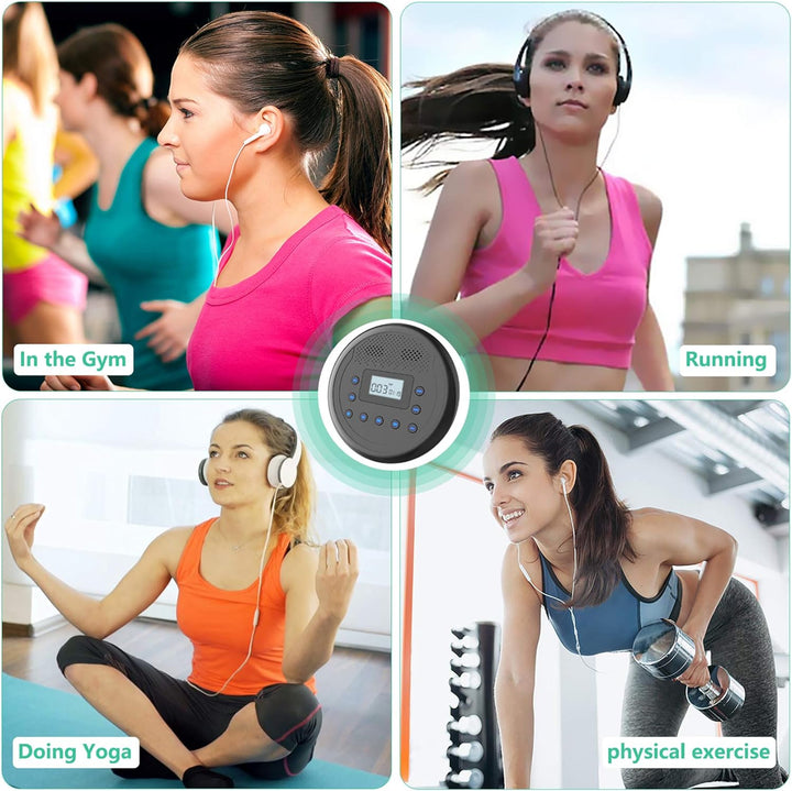 CD Player Tragbar, MONODEAL Wiederaufladbarer CD-Player mit Eingebauten Lautsprechern, Discman CD Pl