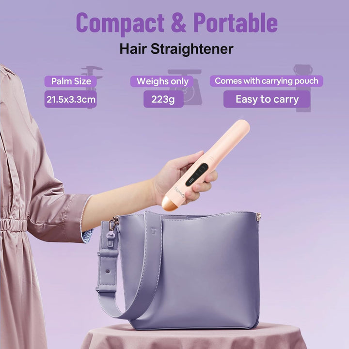 SUNMAY Voga Glätteisen Kabellos, Glätteisen Locken und Glätten 2 in 1, Tragbares USB Glätteisen, Akk