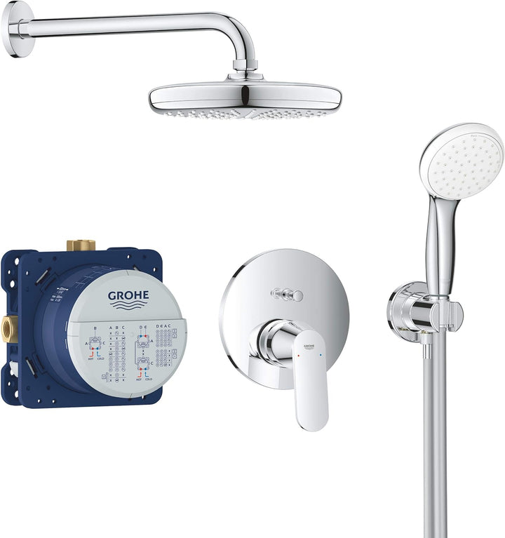 GROHE Eurosmart Cosmopolitan - Duschsystem Unterputz mit Tempesta 210 (wassersparend, 2 Strahlarten,