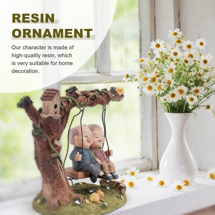 Angoily Romantische Liebespaar-Figuren Sweet Loving Together, Skulptur für ältere Menschen, Miniatur
