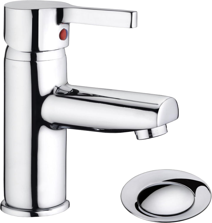 Cornat Waschtisch-Einhebelarmatur "Skagen" - Verchromter Messingkörper - Normale Auslaufhöhe - Mit A