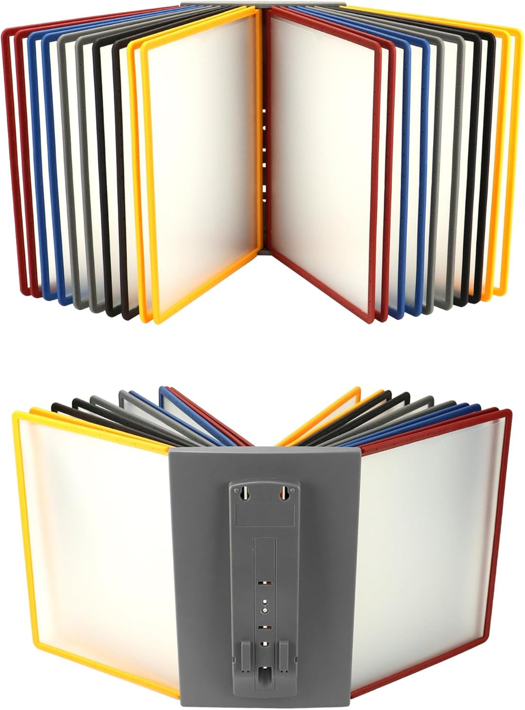 QWORK® Wand Sichttafelsystem - 20X Sichttafeln A4 - Mehrfarbig Dokumentenhalter für Messehallen, Res