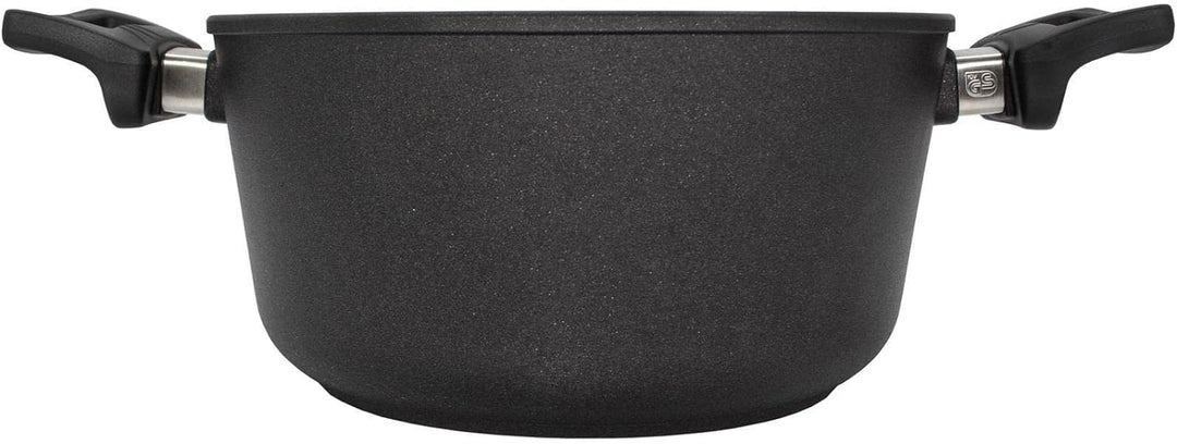 Eurolux Universal-Topfset Induktion Aluguss beschichtet 6-teilig - schwarze Koch-Töpfe Set & Glas-De