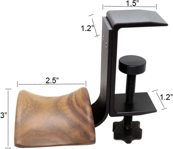 Kopfhörer-Halter, Headset-Ständer, Walnussholz, Kopfhörer-Rack Haken, Schreibtischklemme, Tischklemm