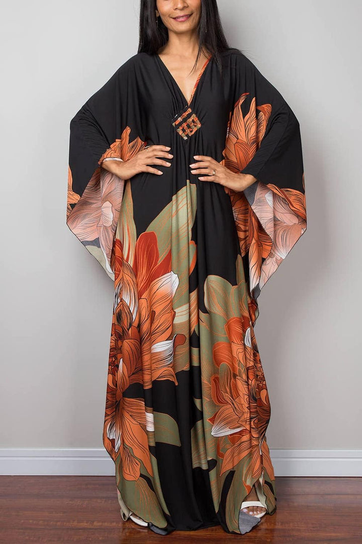 YouKD Frauen Sommer Lange Kaftan Maxi Bohemian Kleid Strand Vertuschungen Bikini Robe Loungewear One
