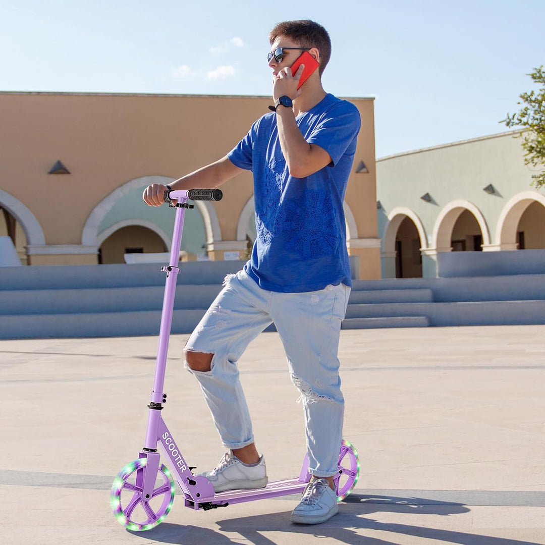 COSTWAY Scooter Roller klappbar, Tretroller höhenverstellbar, Cityroller 100kg Tragkraft, Sport Kick