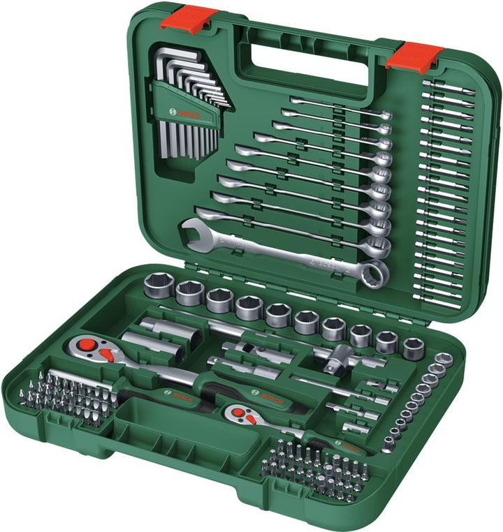 Bosch Advanced Handwerkzeug-Set 132-teilig (für Schraub- und Befestigungsaufgaben; Hochwertige Mater