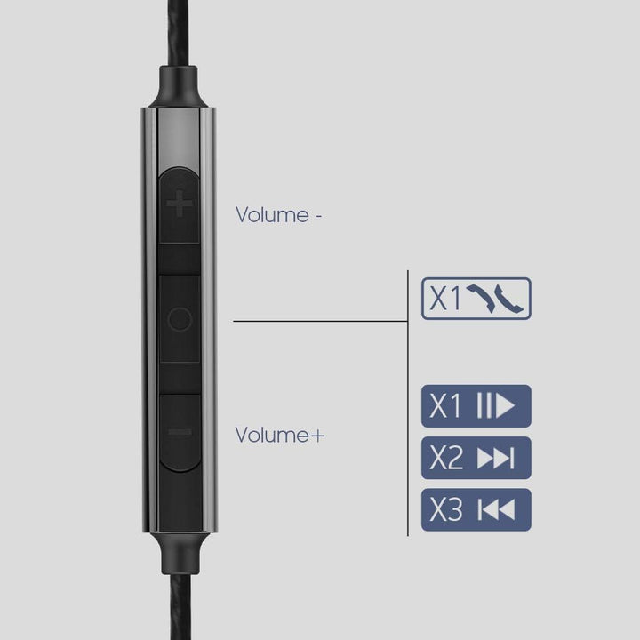 HIFI WALKER A1, in Ear Kopfhörer Kabel mit Mikrofon und Lautstärkeregler HiFi Stereo Geräuschisolier