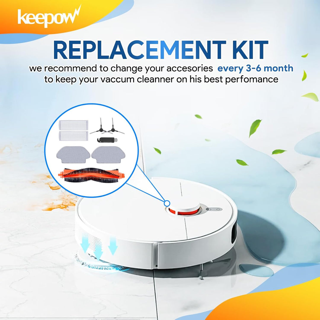 KEEPOW 15 Stück Zubehör für Xiaomi Mi Robot Vacuum Mop Pro Saugroboter Roboter Ersatzteile 15 Set Re