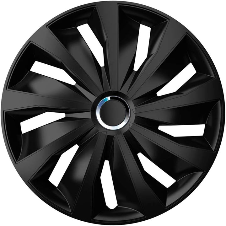 AUTO-STYLE Satz Radzierblenden Grip Pro 16-Zoll Schwarz 16-inch Schwarz, 16-inch Schwarz