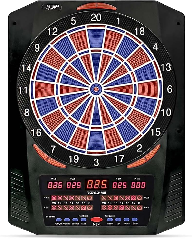 Carromco elektronisches Dartboard TOPAZ-901, schwarz, 2-Loch Abstand, Dartscheibe elektronisch, Dart