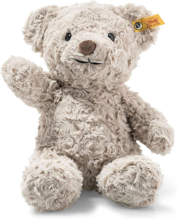 Steiff Soft Cuddly Friends Honey Teddybär hellgrau 28 cm, Teddy aus flauschigem Plüsch 28 cm Single,