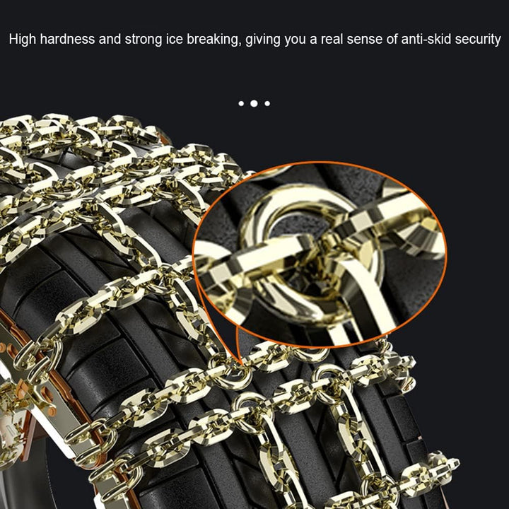 Schneeketten, Auto-Anti-Rutsch-Reifenketten, universelles Edelstahl-Schneeketten-Set, verstellbare r